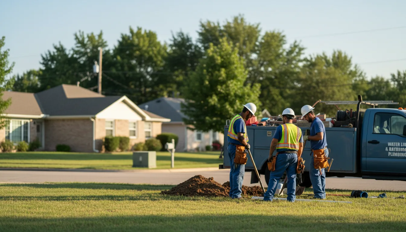 Residential water line and bathroom plumbing service in Ringling, OK